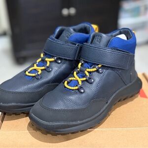 Camper Navy and Yellow Kids' Leather Boots hiking